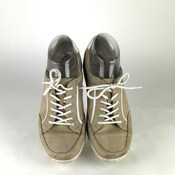 Waldläufer Taupe Leather Sneakers Comfort Wide Fit Sz. 6.5 - Picture 2 of 11
